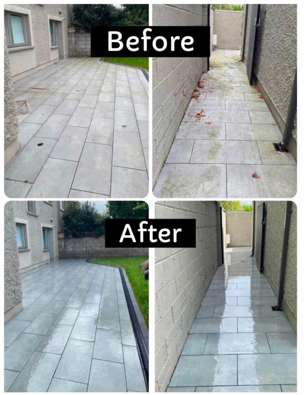 Side path cleaning before and after